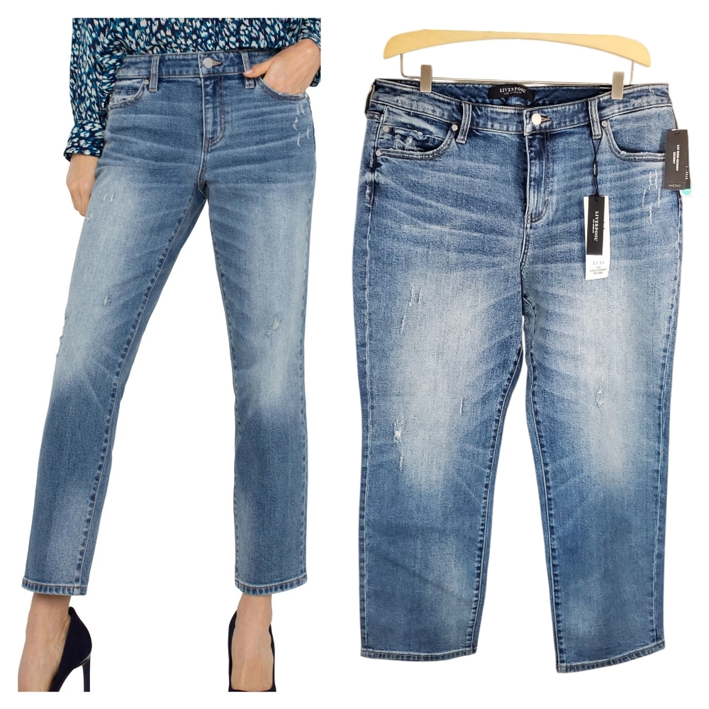 Liverpool Liv Non-skinny Skinny Midrise Denim Jeans Montrose Cotton Mix Cropped